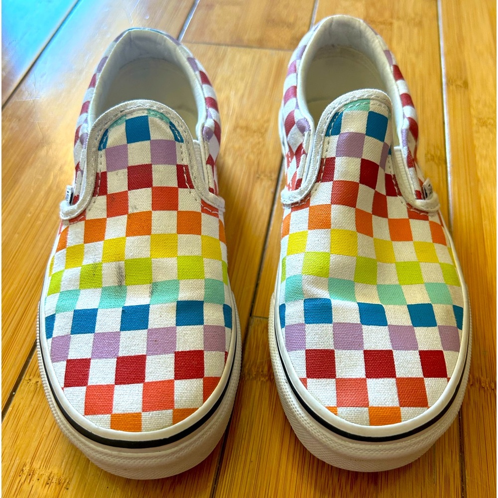 Kids vans classic slip-on checkerboard
